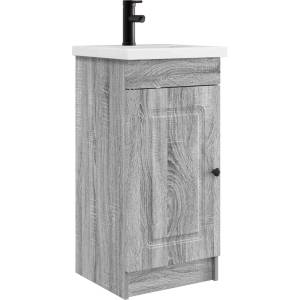 vidaXL Баня с мивка Сив Сонома 42 x 40 x 84, 5 см Инженерна дървесина (890000)