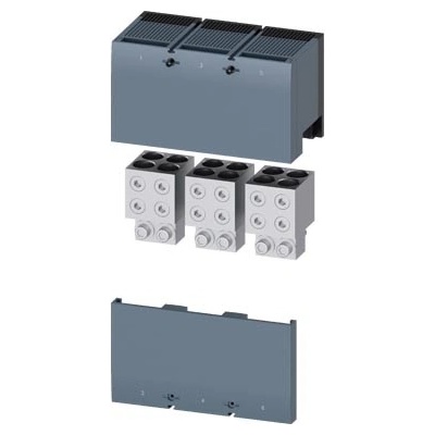 SIEMENS Bloková svorka Cu/Al kabely 4x(120 ÷ 300) mm2, kryt svorek, 3 ks, pro 3VA15, 3VA25 do 1000 A typ 3VA9603-0JJ44 3VA9603-0JJ44
