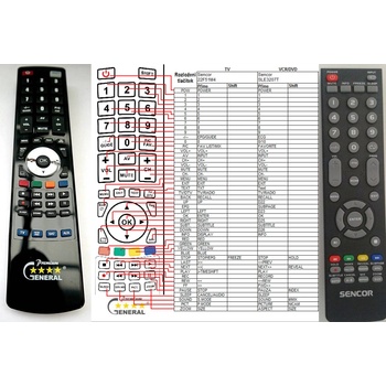 GENERAL SENCOR SLE1950T, SLE1951M4, SLE2250T, SLE2452M4, SLE22F51, SLE-22F50T, SLE24F51M4, SLE2650T, SLE2651M4, SLE3250T - съвместимо дистанционно управление на марката General (SLE1950T, SLE1951M4, SLE2250T, SLE2452M4, SLE22F51, SLE-22F50T, SLE24F51M4, S