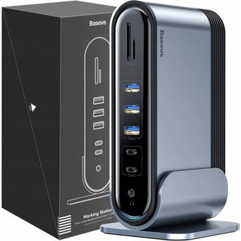 Baseus Working Station Three-Screen Multifunctional Type-C HUB Adapter CAHUB-DG0G