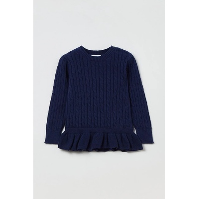 OVS Детски памучен пуловер ovs в тъмносиньо (1429224.girl.9.36months)