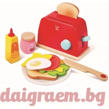 Image 1 of Hape Дървен комплект за готвене Забавен тостер, hape e3190 (h3190)