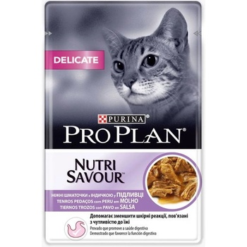 PRO PLAN PRO PLAN Cat DELICATE паучове за чувствително храносмилане, Пуйка - кг