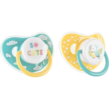 Lorelli Силиконови залъгалки Lorelli Baby Care - С капаче, 6м+, 2 броя, Yellow/Blue (10220760001)