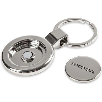 Přívěsek na klíče ŠKODA "Let´s Explore" original s žetonem 6U0087010B – Zboží Dáma