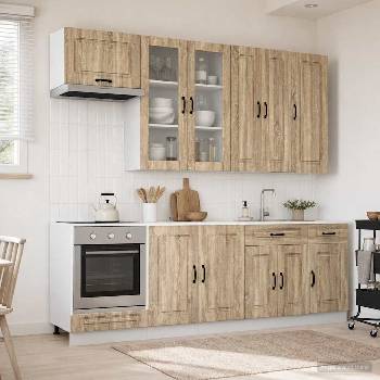vidaXL Кухненски единица KALMAR 8 pcs Дъб сонома Инженерна дървесина (3438195)