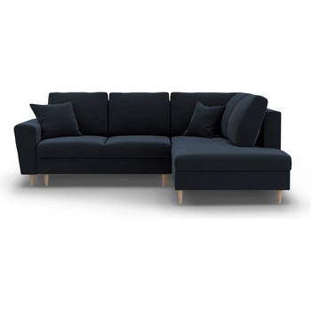 Cosmopolitan Design Тъмносин кадифен разтегателен ъглов диван с място за съхранение (десен ъгъл/L форма) Kyoto - Cosmopolitan Design (COS_RCF_L_2_F2_KYOTO5)