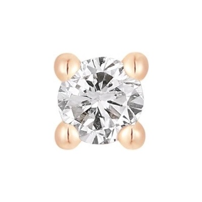 Buddha jewelry Buddha jewelry Bezzávitová koncovka piercingu ze 14 kt zlata 585/1000 s pravým přírodním diamantem Řůžové zlato