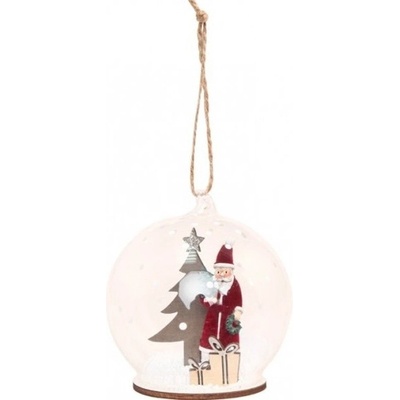 CHAKS OZDOBA vánoční Santa ve skleněné kouli 8,5 cm