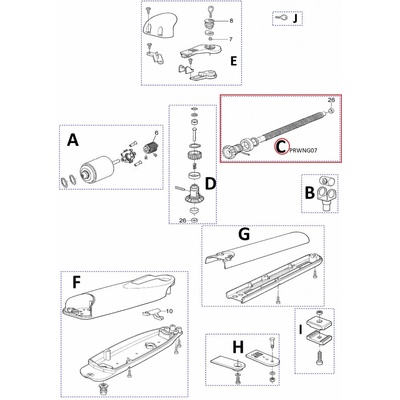 PRWNG07 kit hriadeľa pre Wingo 5024/3524, Moby 5 závitová