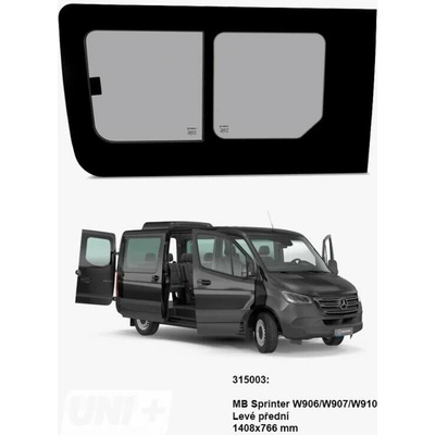 Boční posuvné okno Carbest tónované – Mercedes-Benz Sprinter | levé