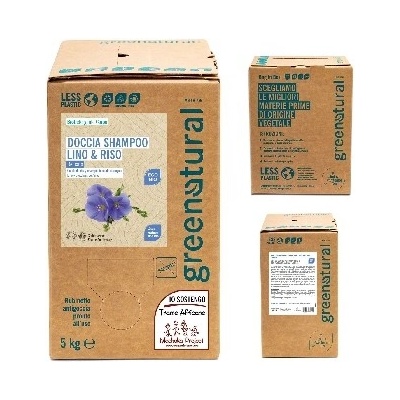 Greenatural sprchový gel a šampón len a rýže BIO 5 kg