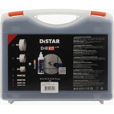 Sada vrtákov do dlažby DISTAR DRILLKIT Ø6-12 mm; Ø6-70 mm + COOLGEL Sada: 1