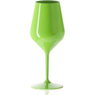 nero Gold Plast Plastová zbitná zelená sklenice na víno a koktejly 470 ml