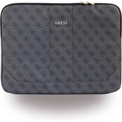 GUESS Дизайнерски луксозен кожен калъф за преносими компютри до 15 инча - Guess Uptown Notebook Sleeve (сив) (GUCS154GG)