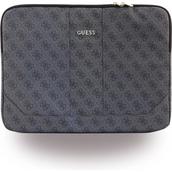 GUESS Дизайнерски луксозен кожен калъф за преносими компютри до 15 инча - Guess Uptown Notebook Sleeve (сив) (GUCS154GG)