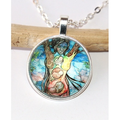 Fashion Jewerly Řetízek amulet matka, žena, zázrak mateřství, kouzelné děti 2528