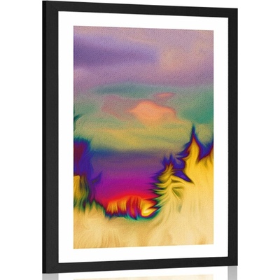 Plakát s paspartou neobvyklé obrysy lesa - 60x90 no frame