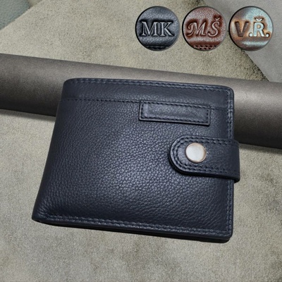 Pánská hnědá kožená peněženka s monogramem elegantní dárek v krabičce