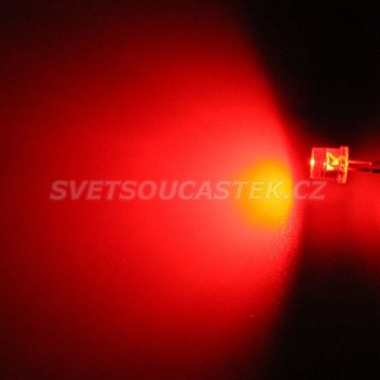 Hebei LED 5mm červená 770mcd 100° čirá 599MR2C