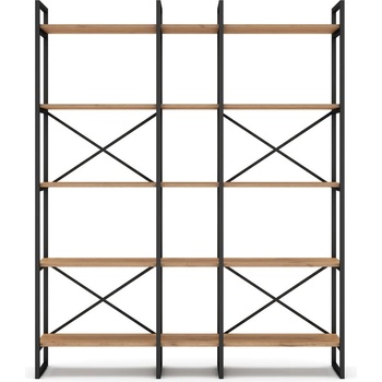 Marckeric Рафт от черен/естествен дъб 144x175 cm Dusan - Marckeric (16176)