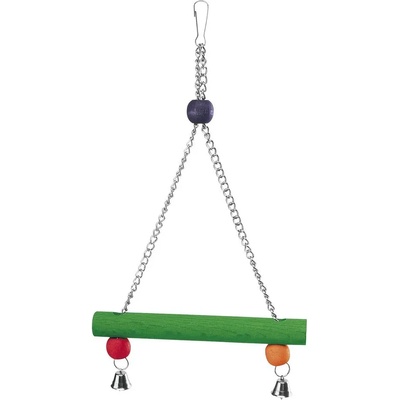 Ferplast Parrot toy- Дървена люлка за папагали със звънчета, 20 / 37 cм - ø 2, 3 cм