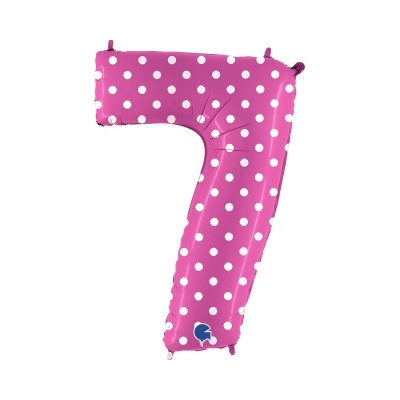 Albi Balónek fóliový 102 cm růžový s puntíky číslo 7