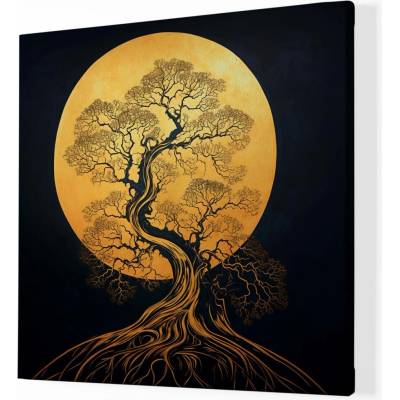 Obraz na plátně - Strom života Zlatý dub FeelHappy.cz Vyberte rozměr obrazu (šířka x výška): 40 x 40 cm