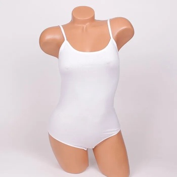 Image 1 of Памучно бяло дамско боди с тънка презрамка