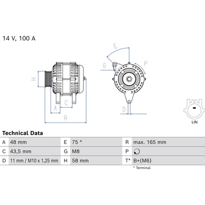 Alternátor BOSCH 0 986 085 130 (0986085130)