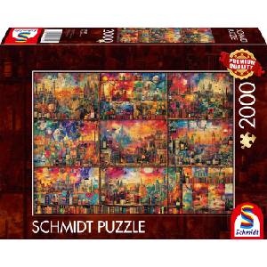 Schmidt Spiele Пъзел Schmidt от 2000 части - Пътешествия с книги и вино (59745)
