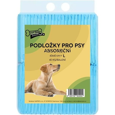Surtep Animals Podložky Absorpční pro štěňata L 60 x 60 cm 40 ks
