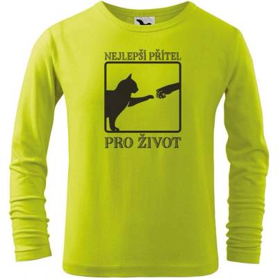 Dobrý triko Dětské bavlněné triko Nejlepší přítel Limetková