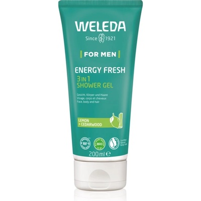 Weleda Energy Fresh 3in1 почистващ гел 3 в 1 за коса и тяло за мъже 200ml
