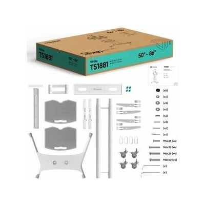 ONKRON Mobile TV Stand 50-83 up to 90 kg ONKRON TS1881 White