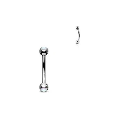 Šperky4U piercing do obočí zdobený opálem OB0001-WH