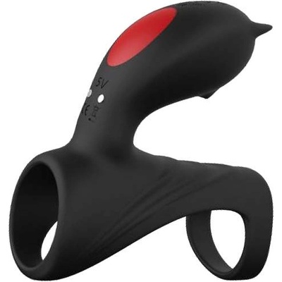 XMS Вибриращ пенис накрайник с клиторен стимулатор "DARK REAMS" Wireless