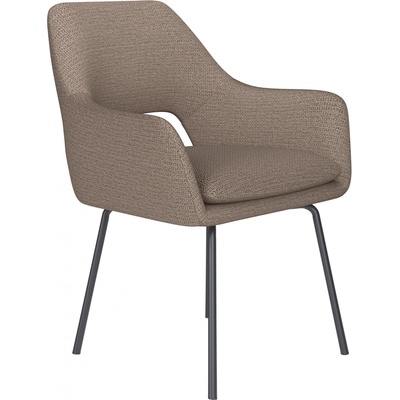 White Label Living Mos kovová taupe látkový potah