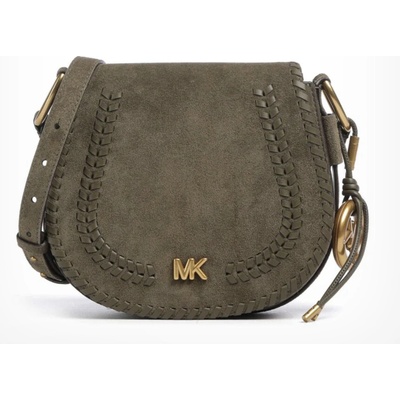 Michael Kors crossbody kabelka Josie z broušené kůže khaki