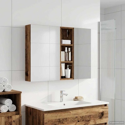 vidaXL Комплект шкафове за баня с рафт 3 pcs 100 x 10, 5 x 60, 5 см (3403702)