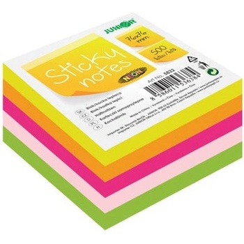 Junior Самоз. листчета Junior Неон 75х75mm 500л. Микс (1901043-5832-PB010G)