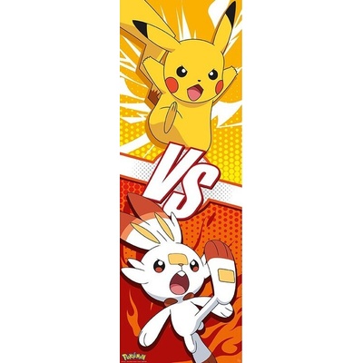 Plagát, Obraz - Pokemon - Pikachu and Scorbunny, 53 × 158 cm