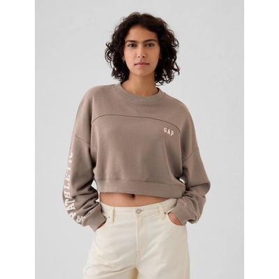 GAP Crop mikina s logem hnědá