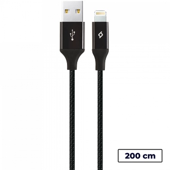 Ttec Кабел ttec AlumiCable Lightning USB Charge / Data XL Cable, 2m - Черен