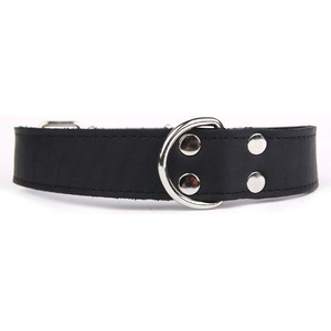ABC-ZOO Кожен нашийник Exclusive Silver, черен 4 см x 52 - 67 см