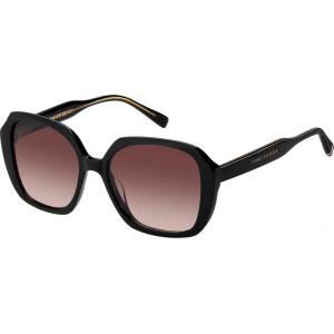 Tommy Hilfiger Слънчеви очила Tommy Hilfiger Women's Square Round Sunglasses - Black Слънчеви очила