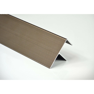 Deceuninck Počáteční a koncový okopový hliníkový profil Elox bronz „F“ 40 x 65 mm různé délky, max. 6000 mm Terrace