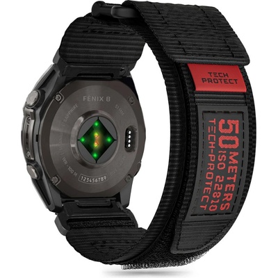 Текстилна каишка за Garmin Fenix 5x / 5x Plus / 6x / 6x Pro / 7x / 8 (51mm) от Tech-Protect Scout Pro - Черна (5906302376711)