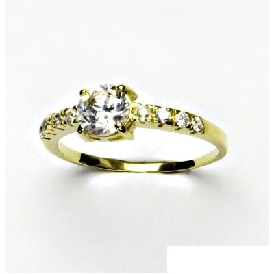 Čištín Zlatý žluté i bílé zlato čiré zirkony a přírodní křišťál VR 312