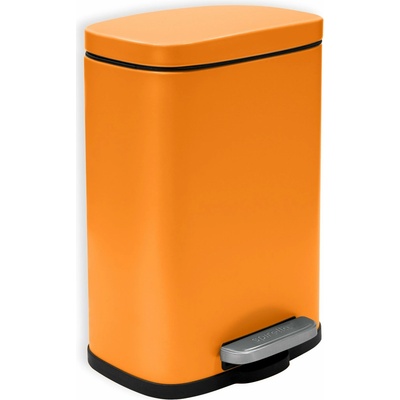 Spirella pedálový odpadkový koš Akira, matný oranžový, ocel, 5 l